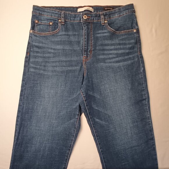Ella Moss Jeans Size 14/31 Cropped  High Waist Straight Medium Dark Wash - Picture 2 of 10